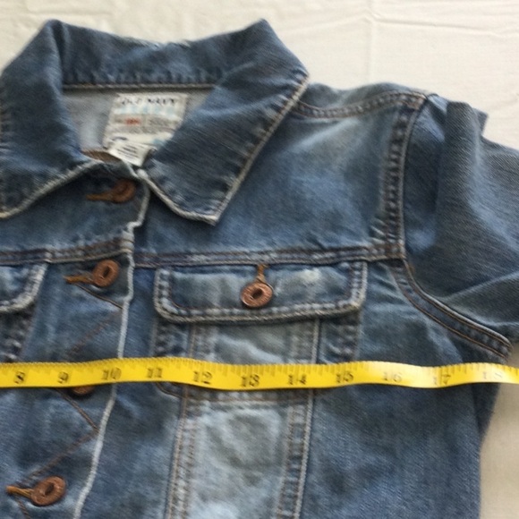 Old Navy Jean Jacket size M buttons front cuffs & back washable color blue #584 - Picture 4 of 10
